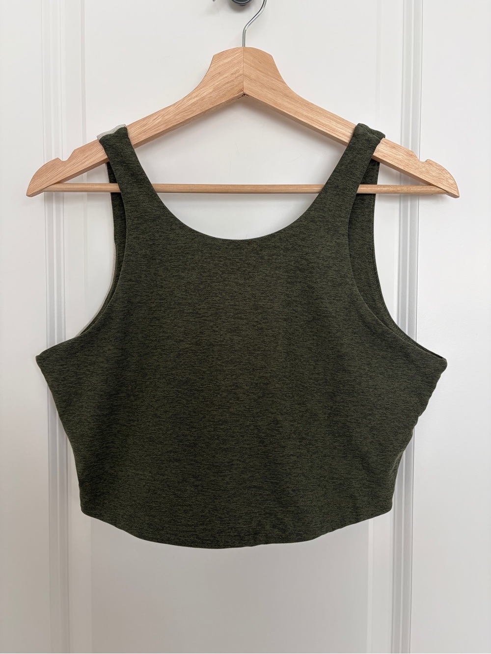 Outdoor Voices Venus Olive Green Colorblock Crop Tank